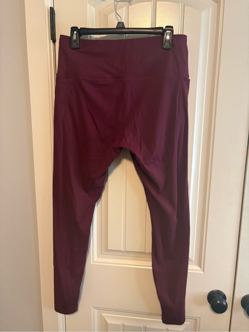 High-Rise Stretch Leggings in Plum